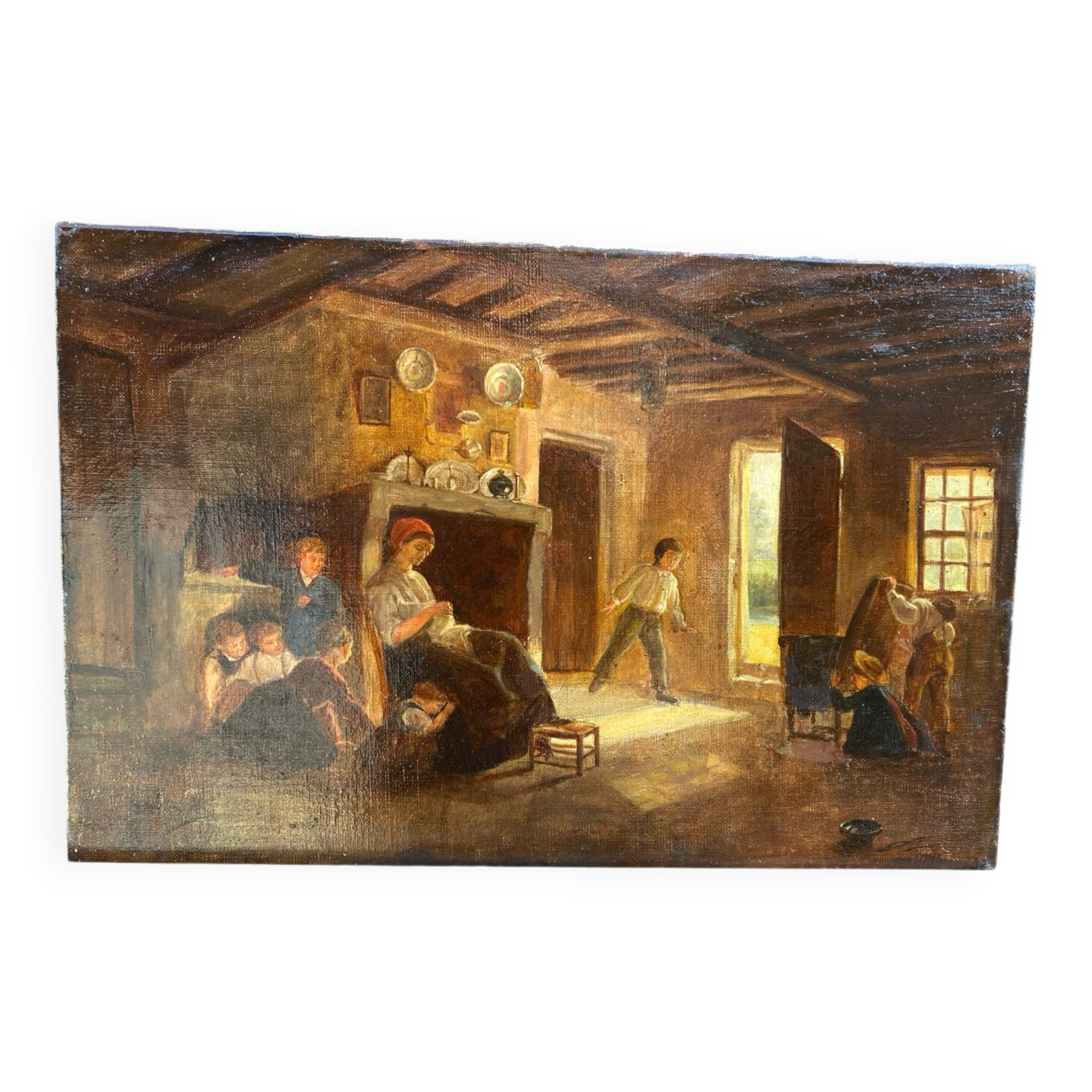 Interior scene signed 19th century