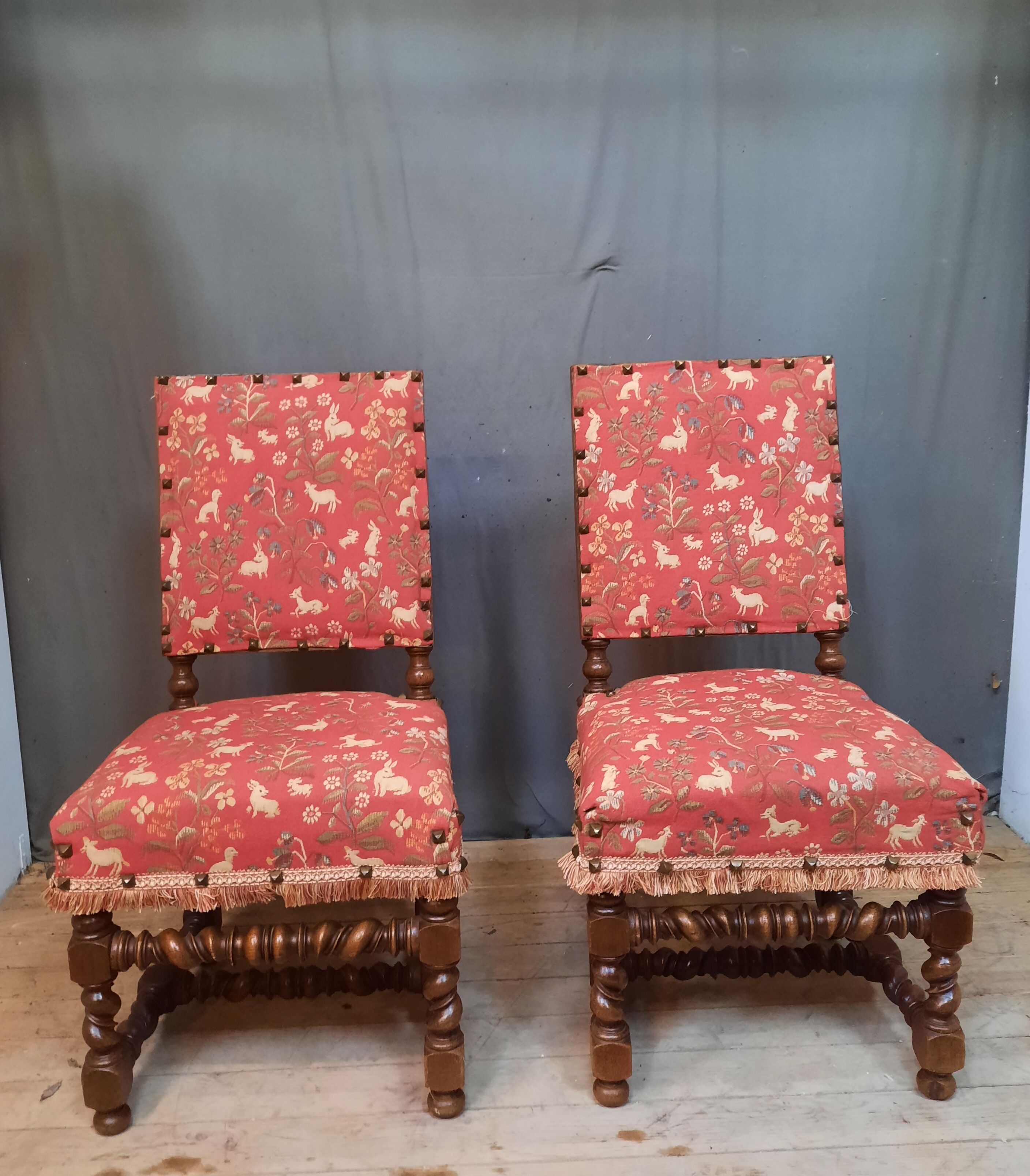 Pair of Louis XIII style chairs