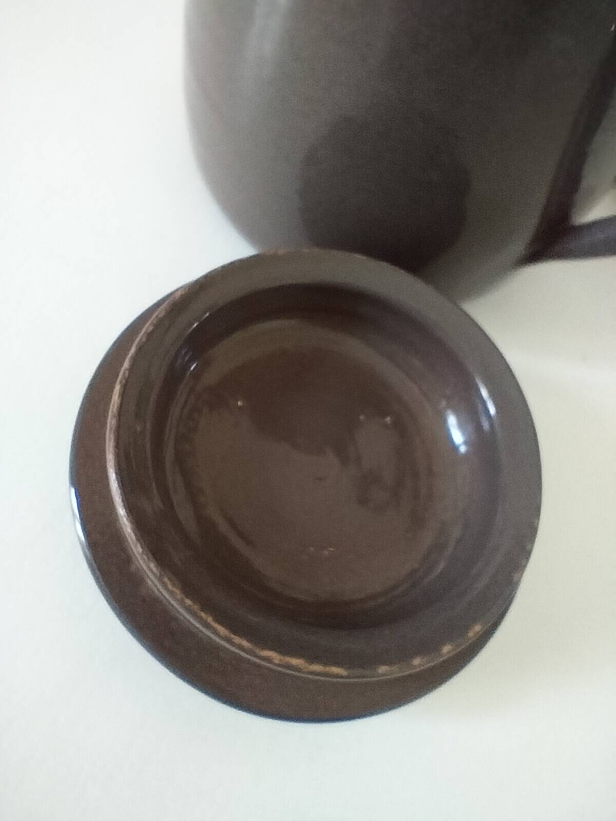 Duo verseuse et pot à lait en grès brun – céramique vintage