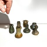 Suite de 7 vases miniatures en grès,Denbac & Charles Greber France début XX