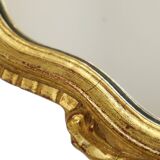 Gold Leaf Gilded Deknudt Crested Mirror Facet Hollywood Regency