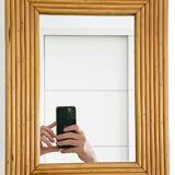 French Riviera Rattan Mirror in the Style of Vivai del Sud, France, 1960s