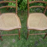 2 chairs wood and canage style Louis XVI