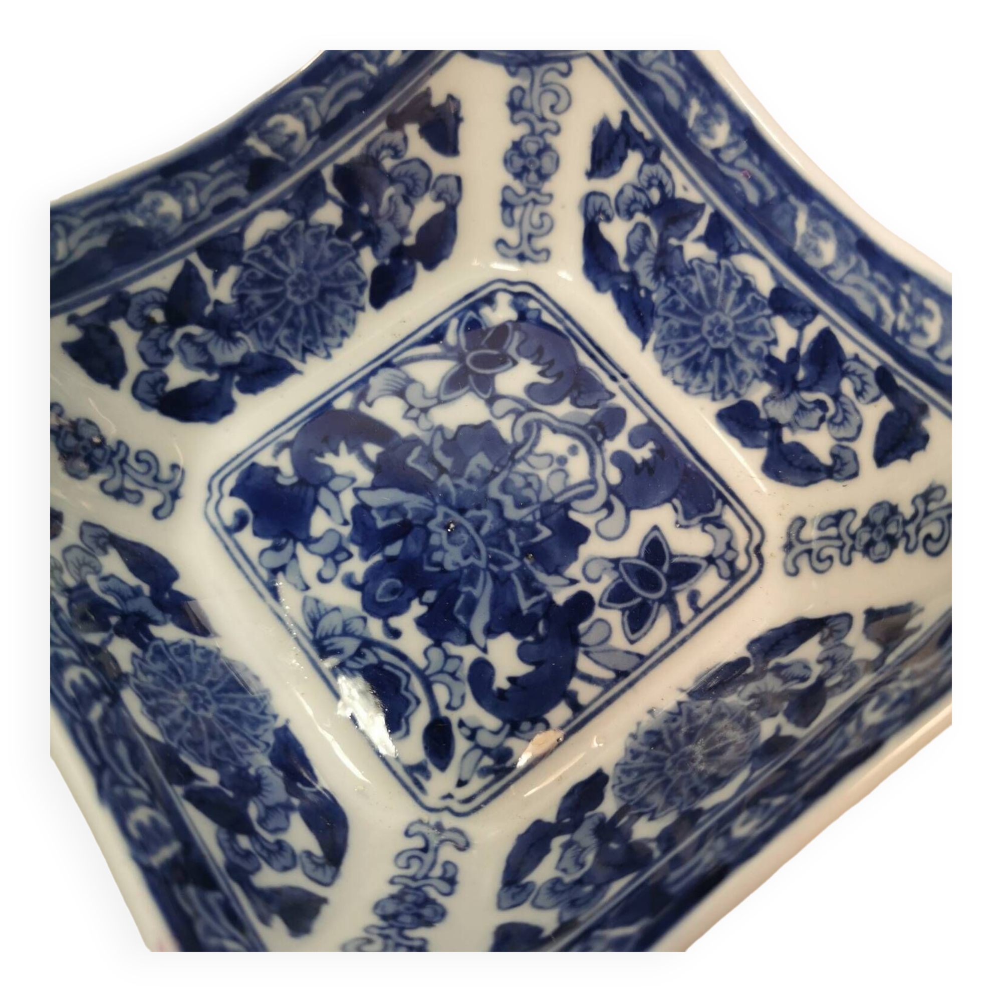 Bowl seymour man fine china porcelain blue floral decor