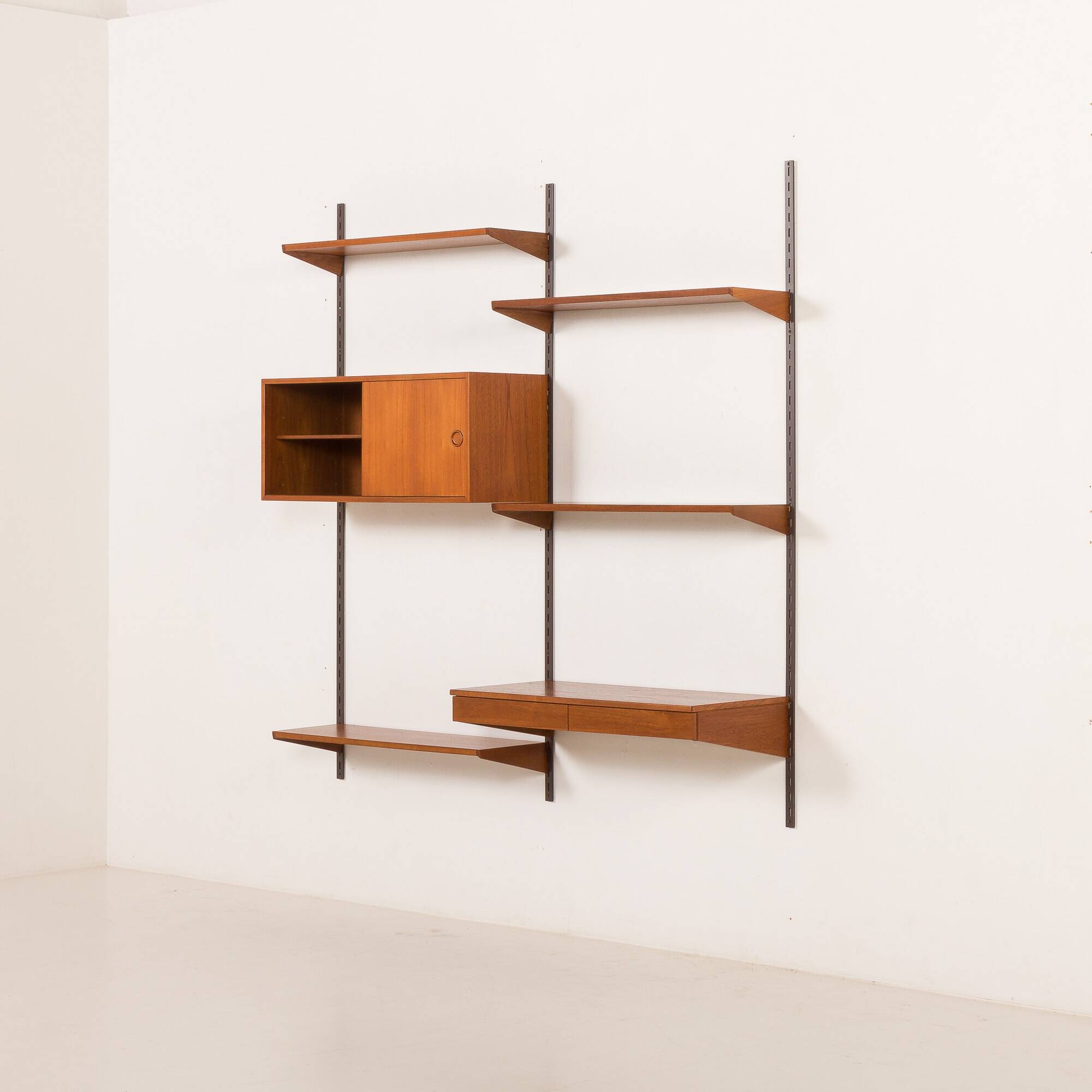 Kai Kristiansen teak wall unit with a desk, FM Mobler 1960s