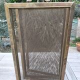 Ancient bronze and brass signed fire pare