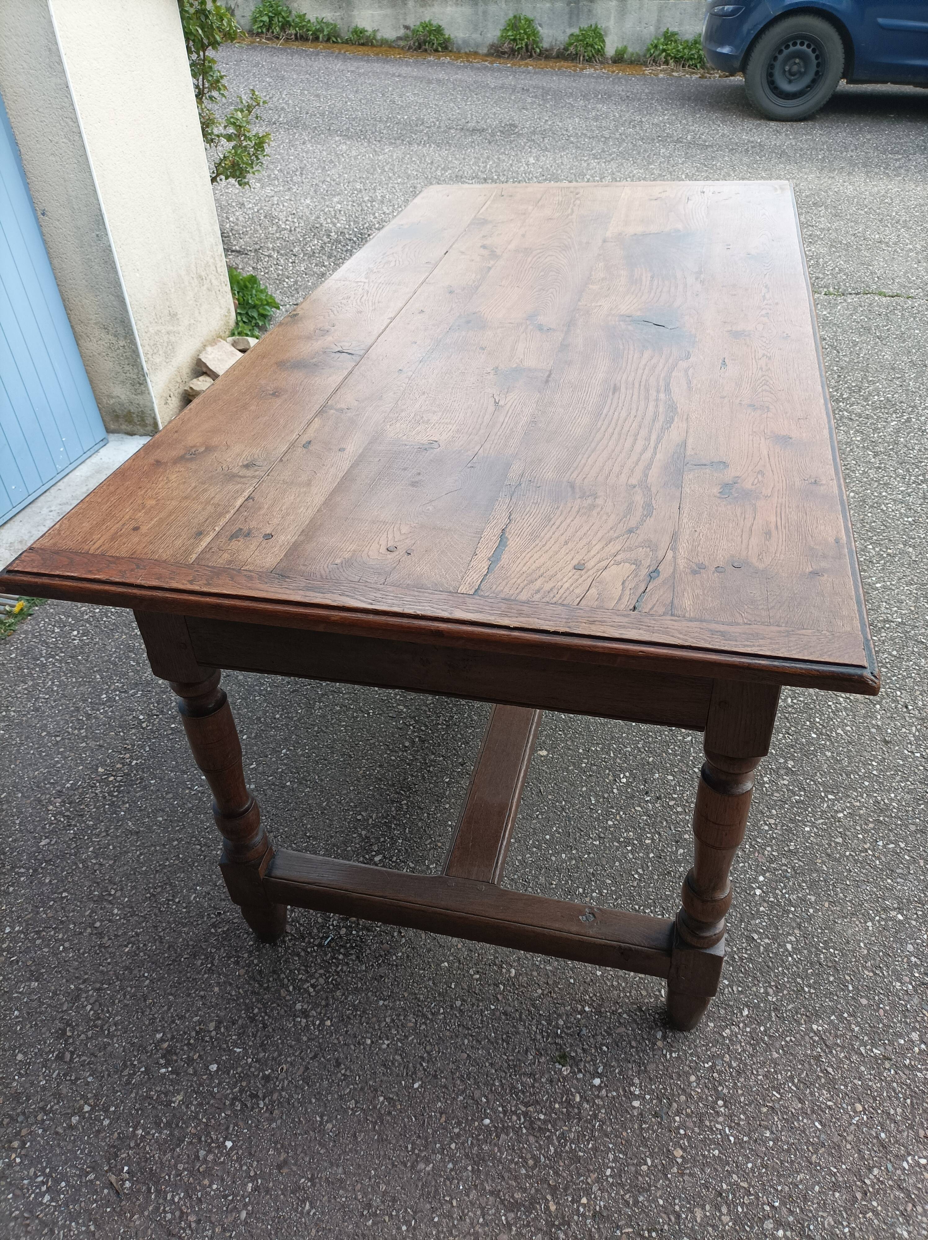 Old farmhouse table 2 drawers