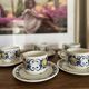5 tasses et coupelles vintage Villeroy & Boch modèle Cadiz
