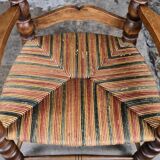 Pair of turned wooden spool armchairs, mid-20th century, France