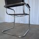 Vintage Mart Stam Style Armchair: Dark Brown Faux Leather Chrome Cantilever