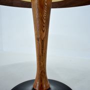 1969s beech round dining table, Czechoslovakia