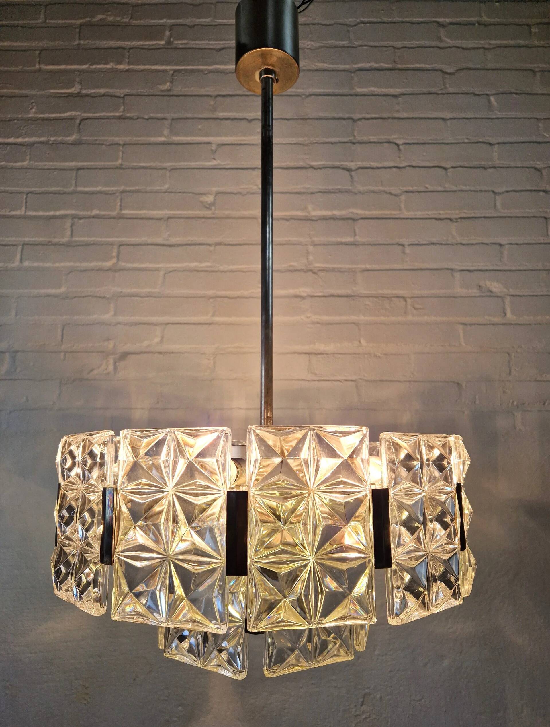 Vintage Hillebrand crystal chandelier, 1960s