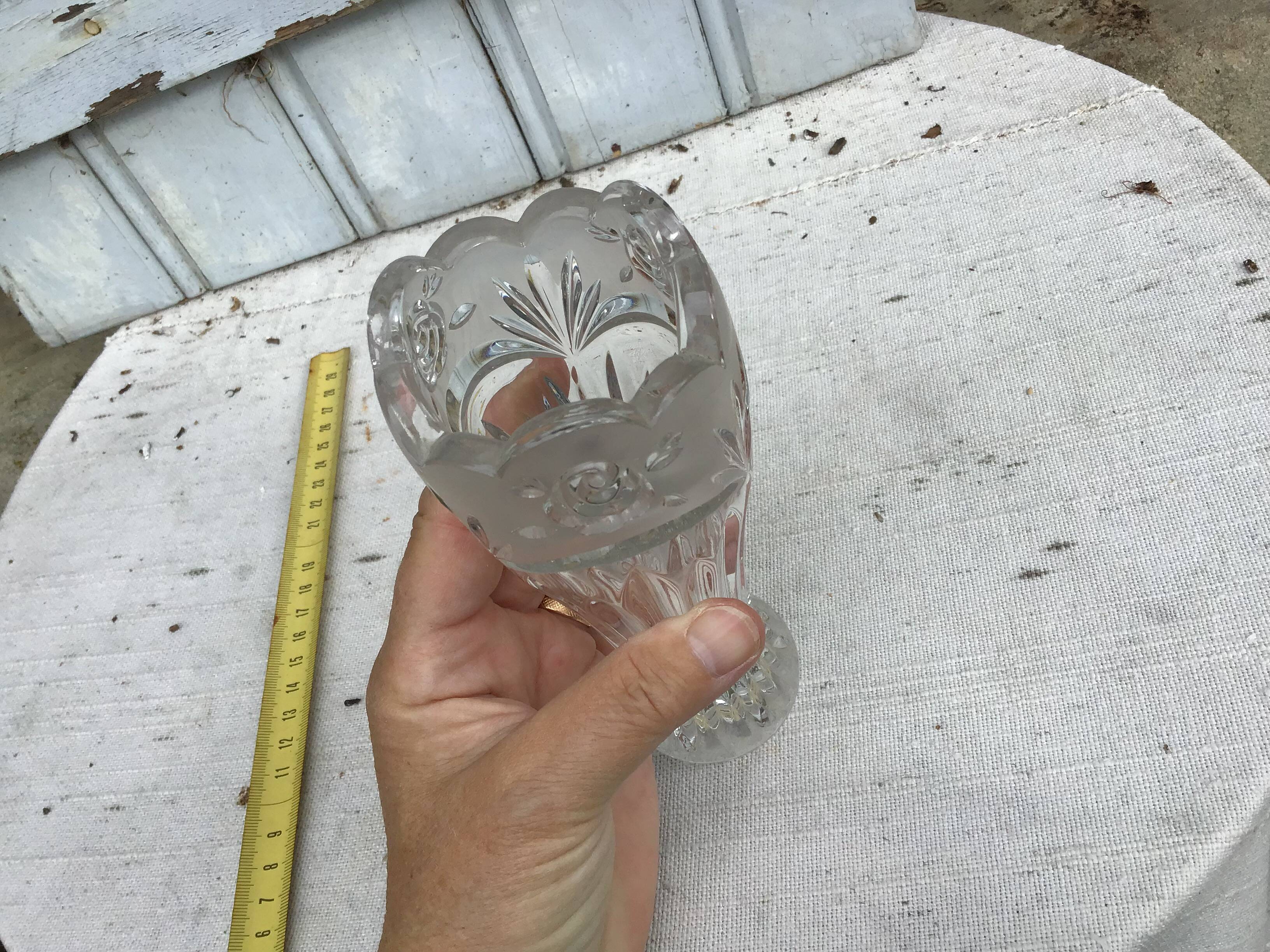 Pretty CRYSTAL floral vase from veissiere in BACCARAT