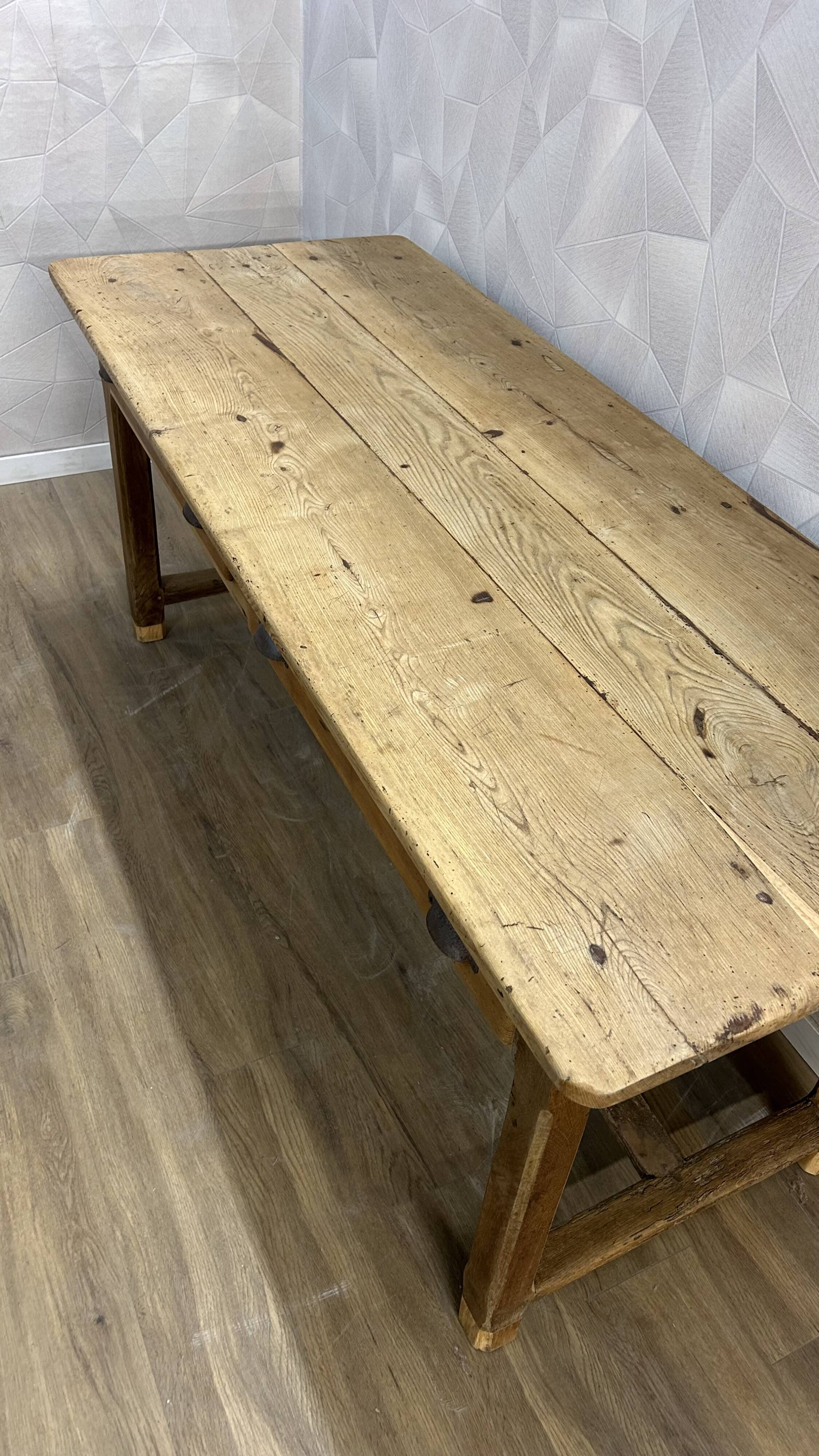 Genuine old farmhouse table stripped and varnished