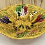 Old Sarreguemines barbotine fruit bowl salad bowl circa 1920