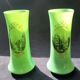 Pair of 19th century green opaline vases
