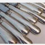 12 anciens couteaux Manche argent fourré