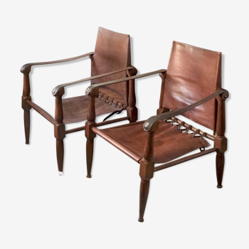 Paire de fauteuils Safari années 1930