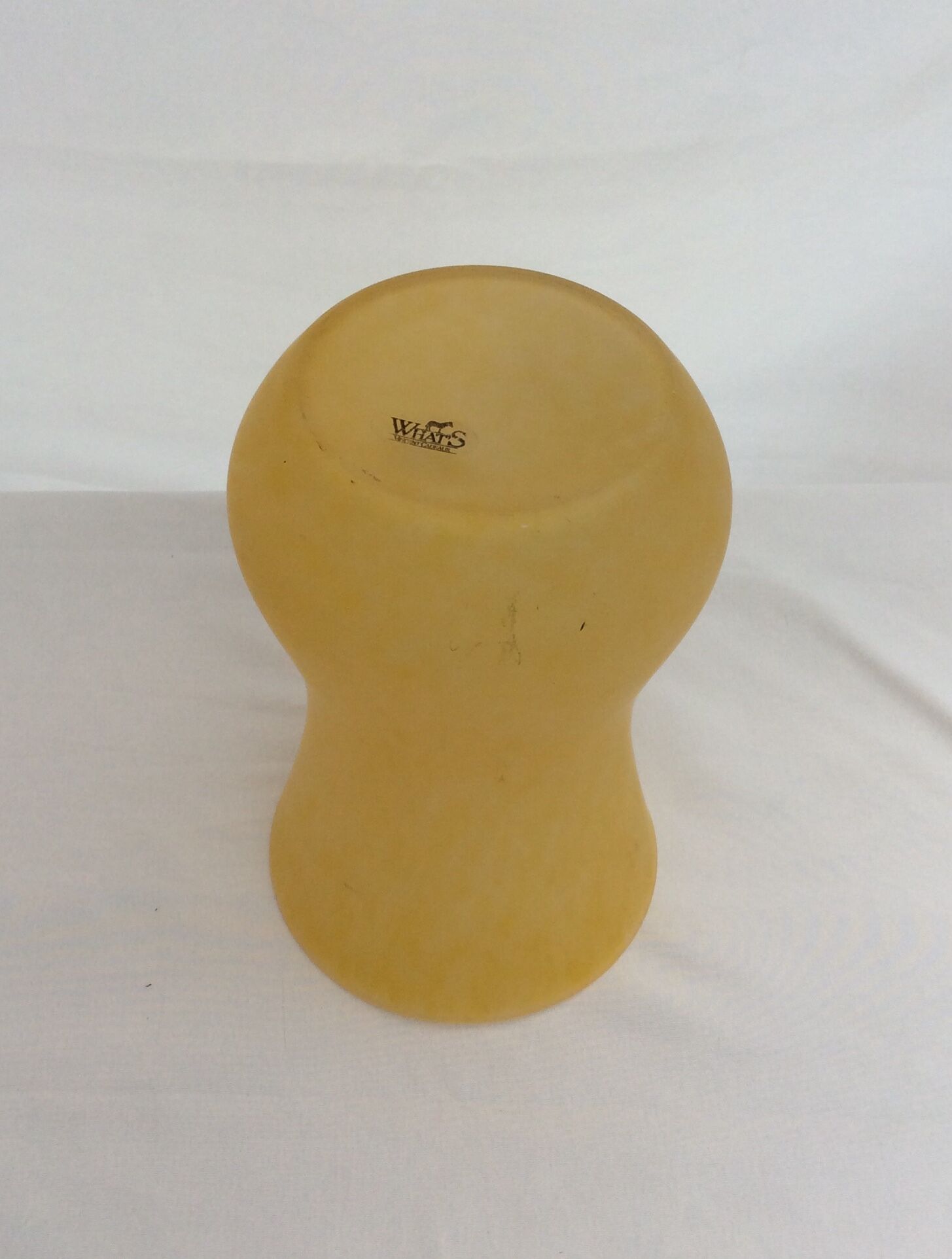 Glass paste vase, tried with flowers, signed "Lily"