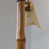 Bamboo and brass floor lamp