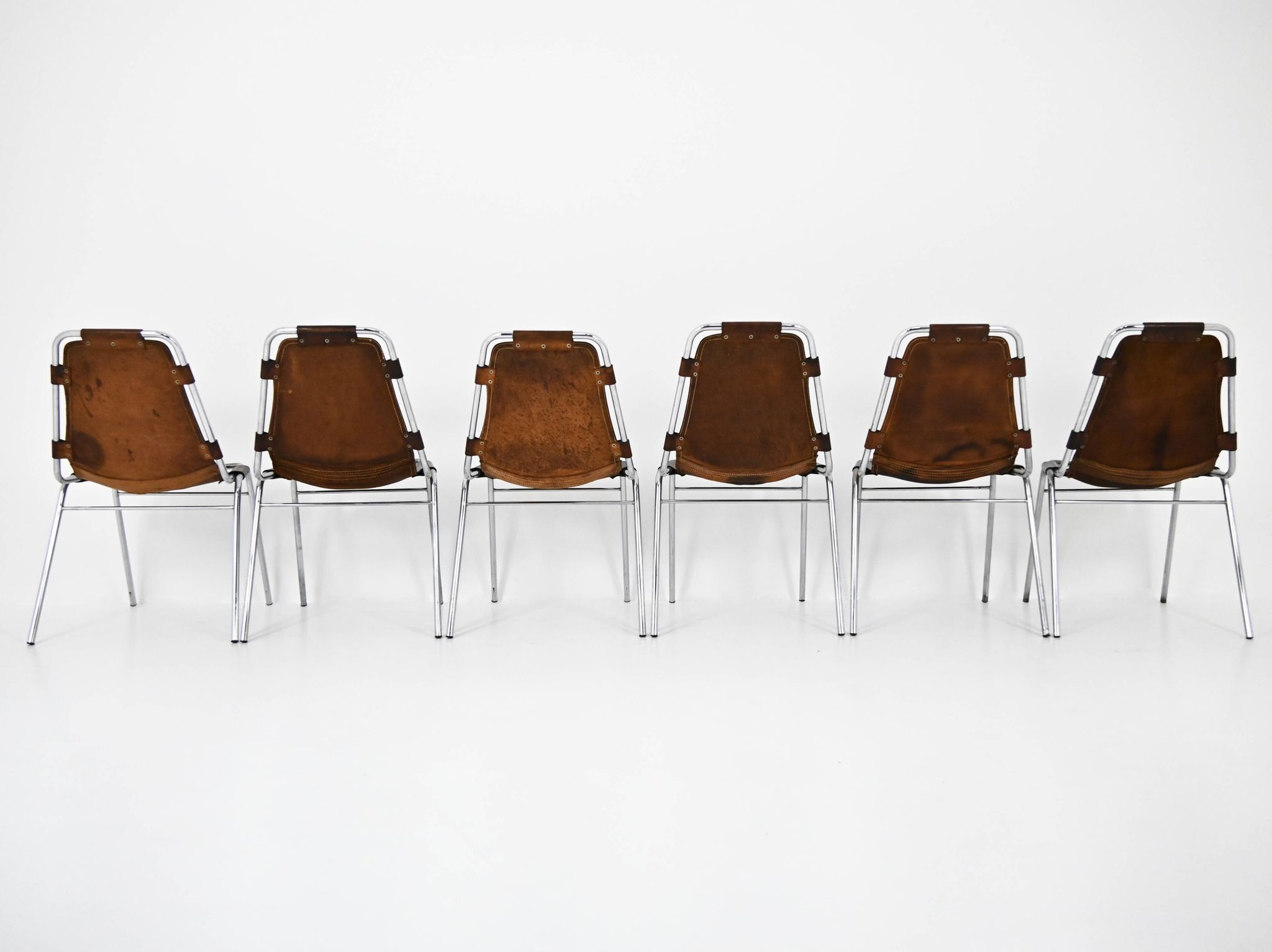 Set of 6 "Les Arcs" Chairs by Charlotte Perriand, 1960s