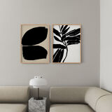 Pair of giclee prints, abstract wall art set of two, 50x70cm