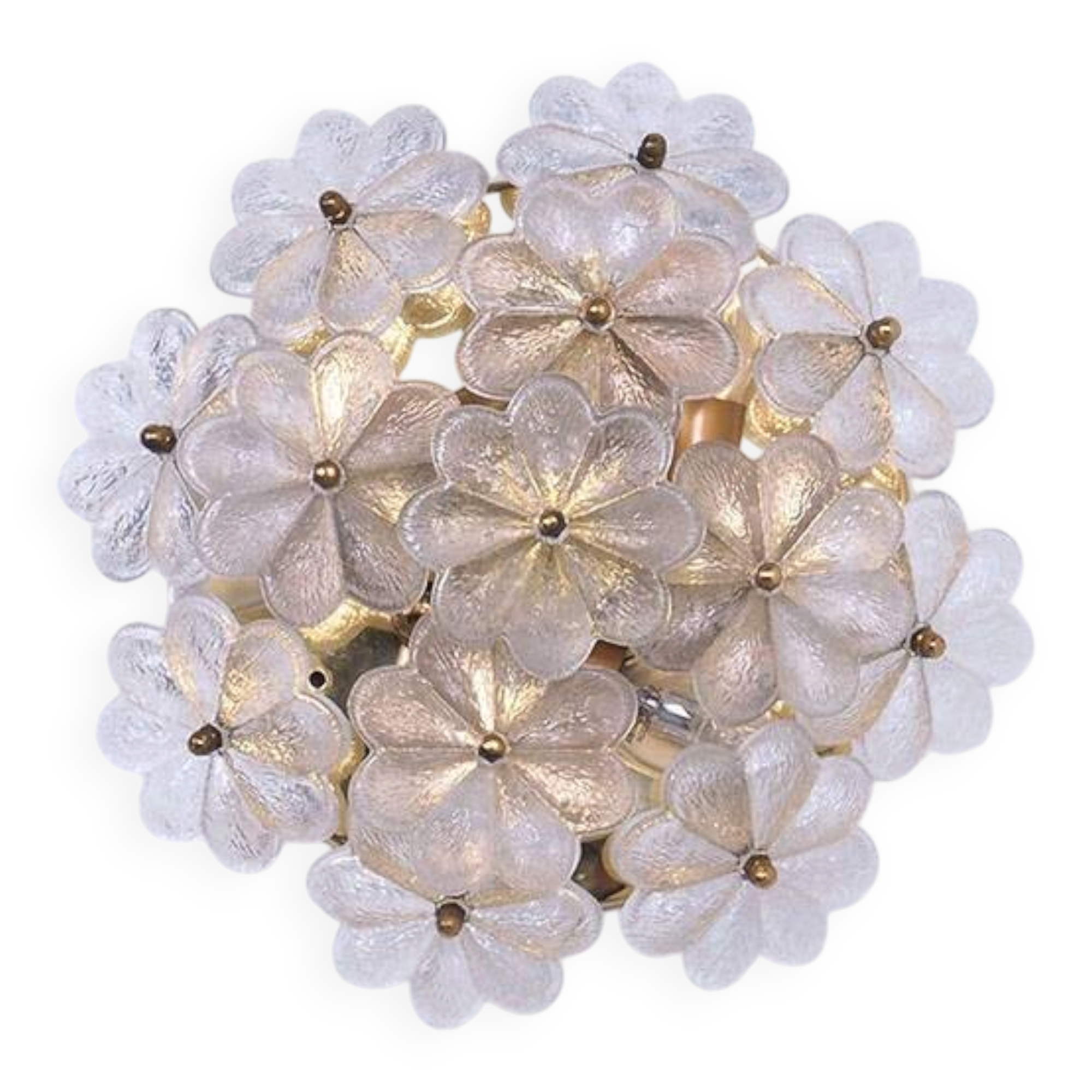 Lampe fleur en cristal Ernst Palme, années 1970