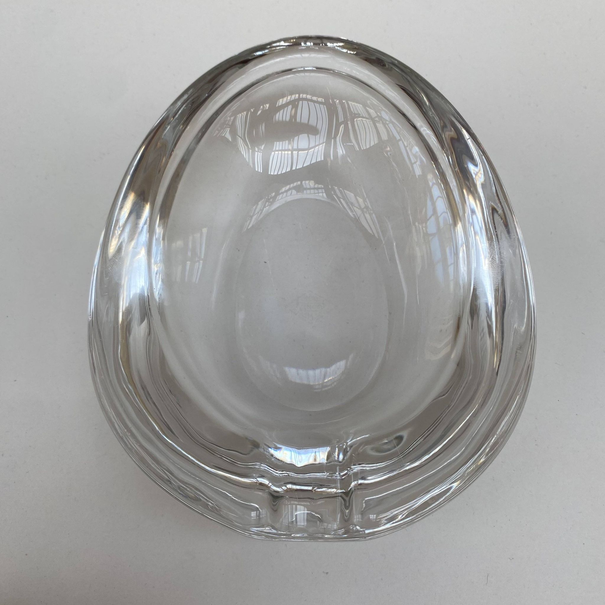 Large glass crystal ashtray by Art Vannes France