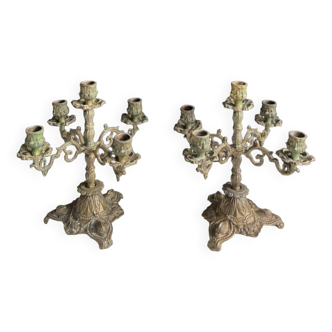 Pair of 5-light candlesticks