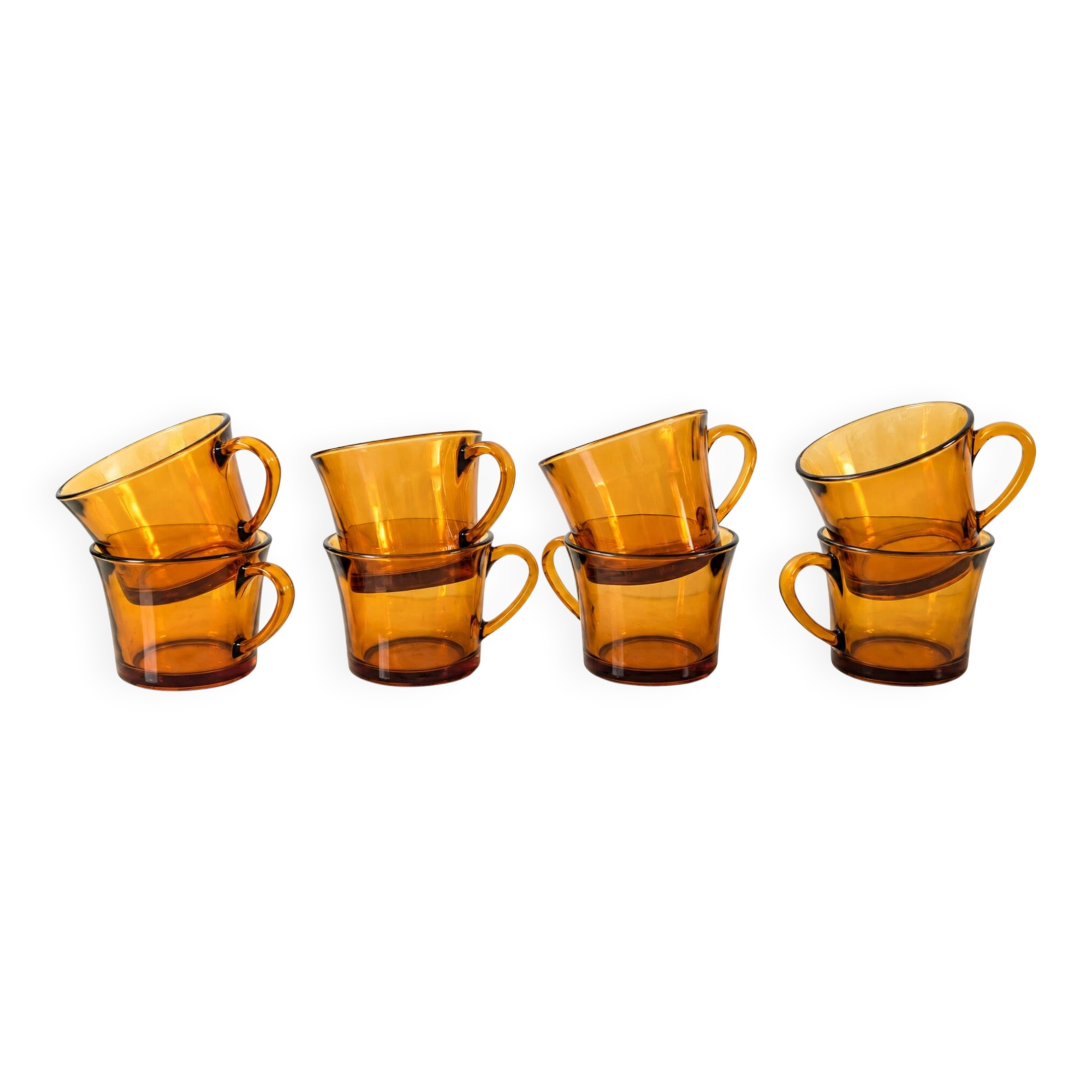 8 amber cups – golden light of the 70s