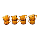8 amber cups – golden light of the 70s