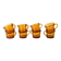 8 amber cups – golden light of the 70s
