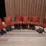 6 cooked chairs and metal base