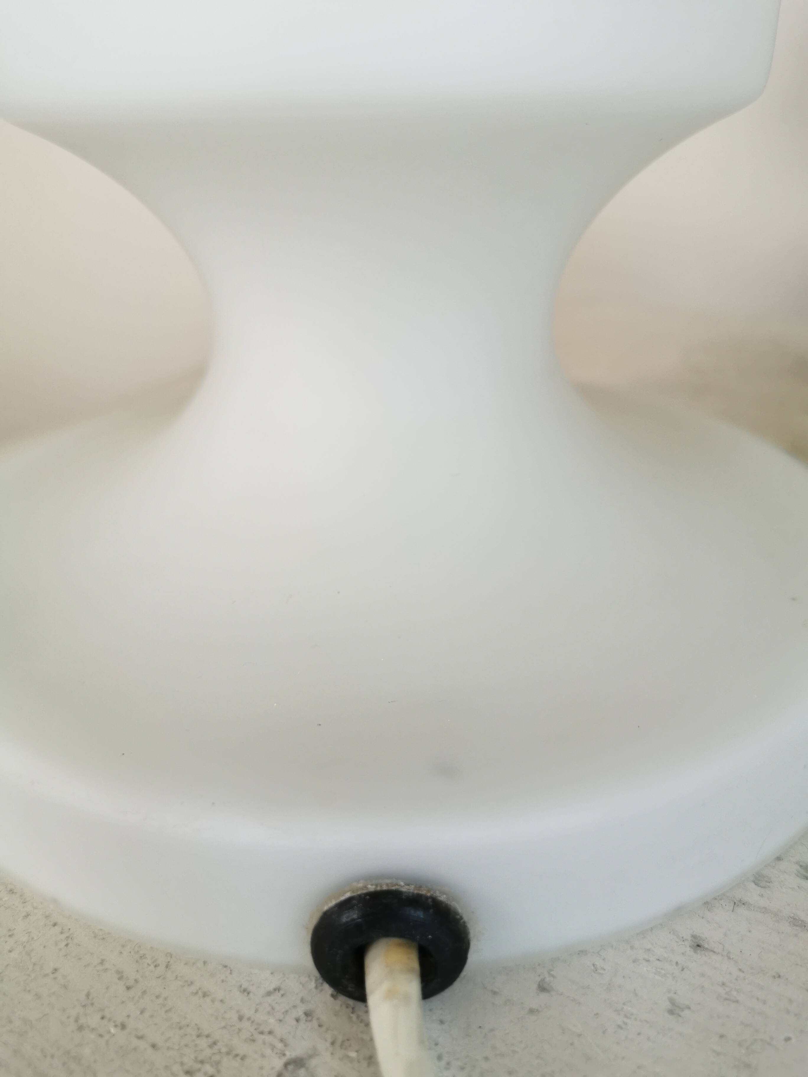 Set of 2 Vintage White Glass Table Lamp by Ivan Jakes, Czechoslovakia 1960s