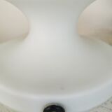 Set of 2 Vintage White Glass Table Lamp by Ivan Jakes, Czechoslovakia 1960s