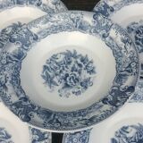 Set of eight hollow plates of the rivanel brand france baroque décor