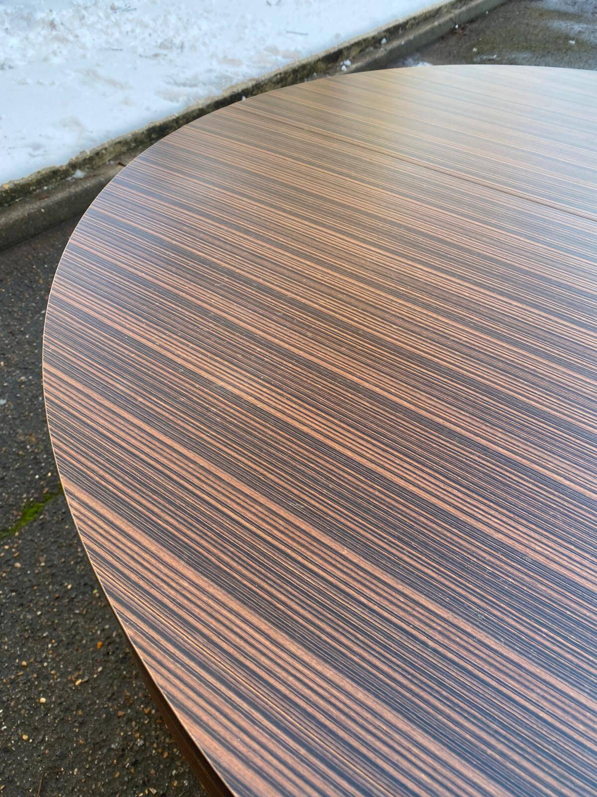 1960s round extendable Scandinavian dining table