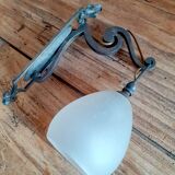 Applique Art Nouveau en pâte de verre et fer forgé signée Schneider - Nancy