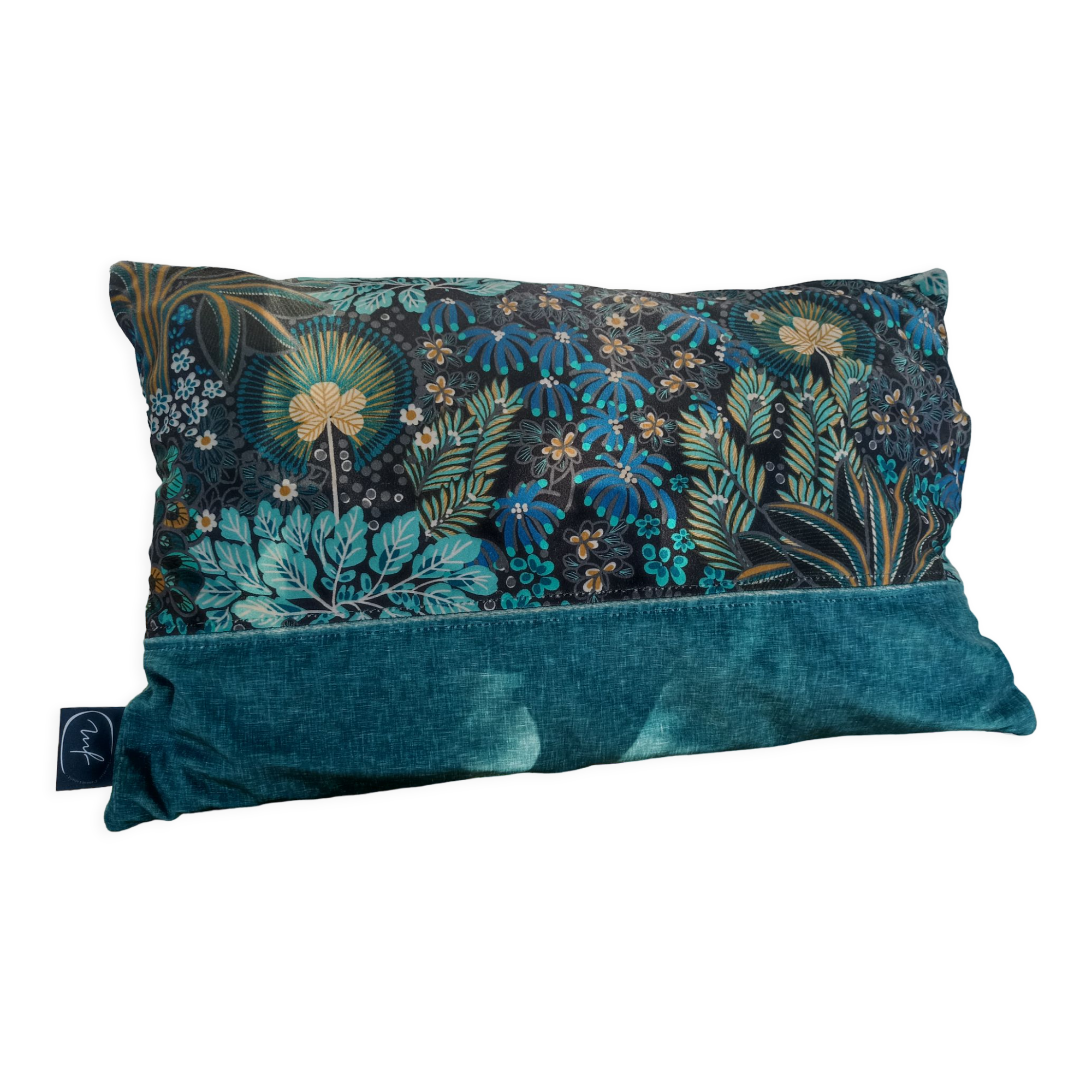 Velvet cushion 50x30 blue color