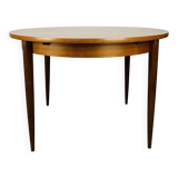 Round extendable Scandinavian table, teak, 1960s