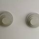 Pair of vintage geometric wall lights, white lacquered metal, Germany 1980s