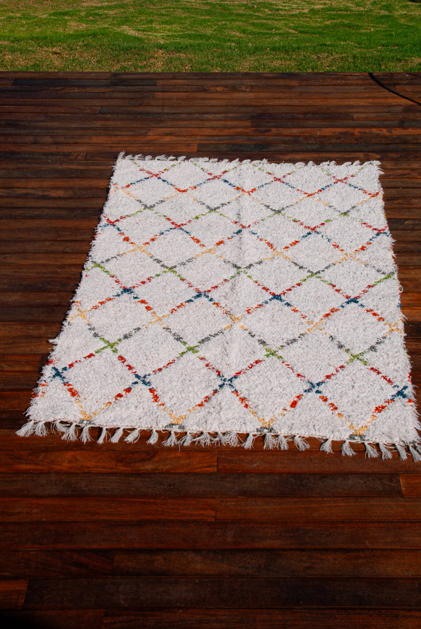 Recycled cotton handmade rug - Reversible - Multicolor