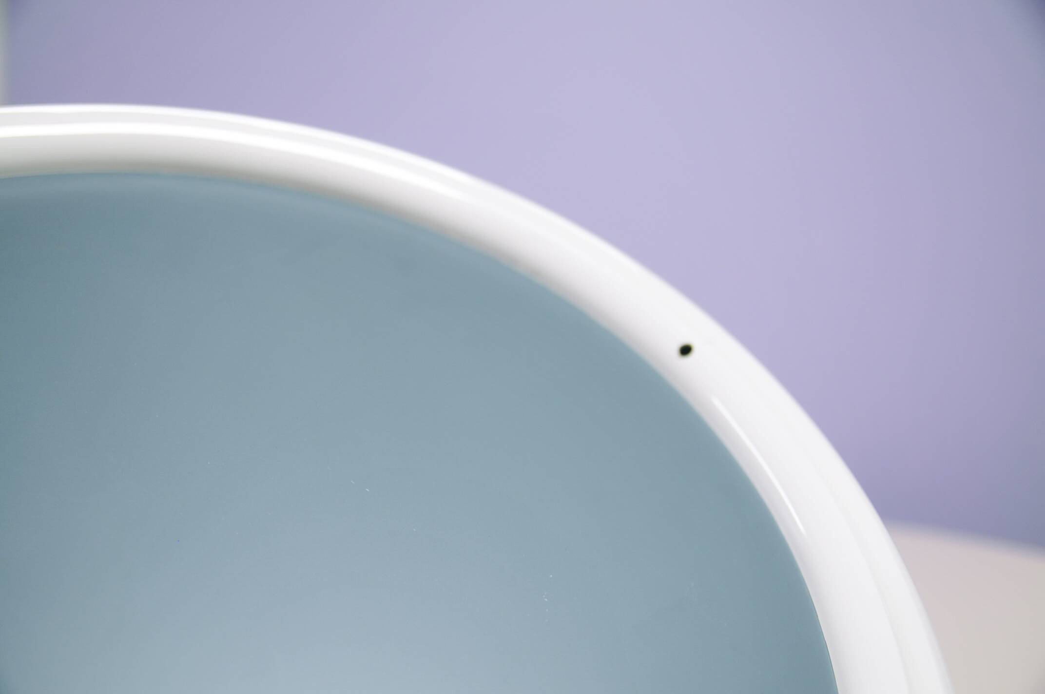 Vintage white round mirror Tiger