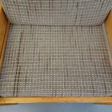 Set of 2 vintage fireside chairs in pine and fabric from the 70s