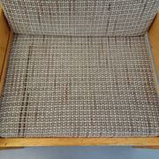 Set of 2 vintage fireside chairs in pine and fabric from the 70s