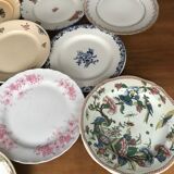 Set of 11 flat plates mismatched
