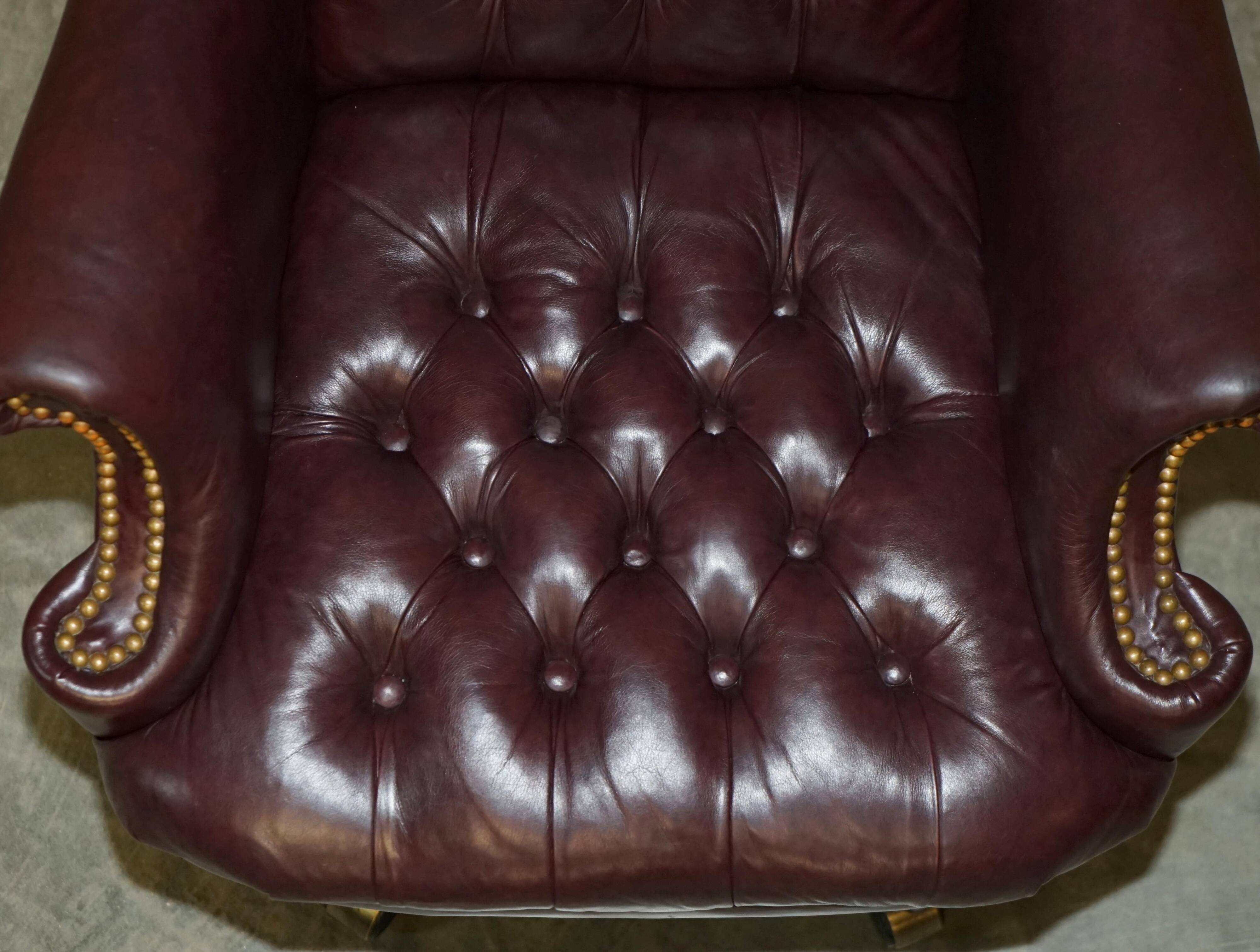 Vintage Chesterfield office chair with high back in Heritage leather.
