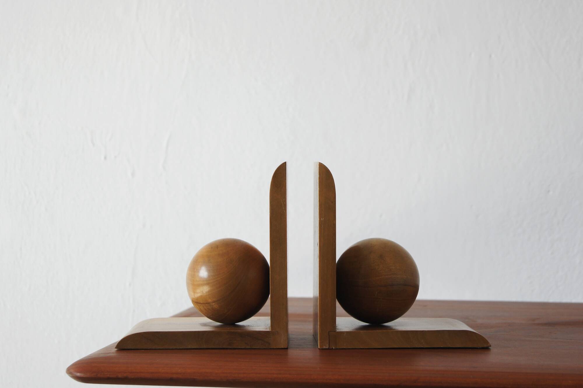 Mid-Century Wooden Bookends, Set of 2