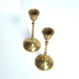 Pair of brass candle holders