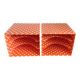 Vinyl storage cube - orange with white polka dots